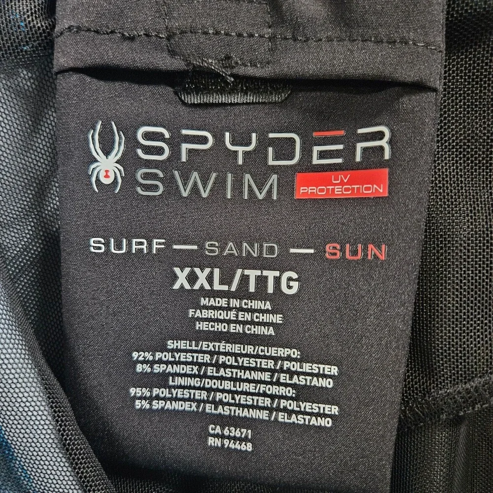NWT Spyder Swim Boards Trunks Shorts Men's XXL -Lined UV Protection Blue Striped